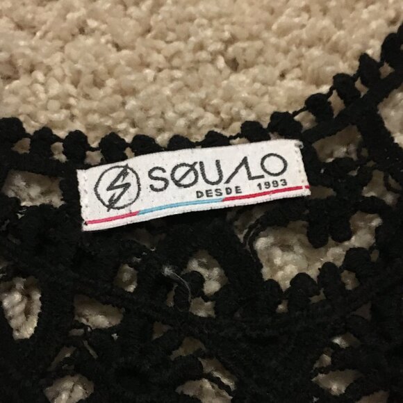 Vintage Bohemian Black Loose Crochet Lace Top - Picture 9 of 15